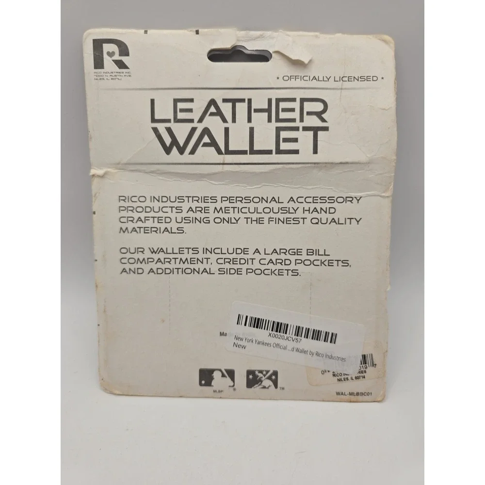 Official MLB Leather Wallet TriFold Embossed NY Yankees